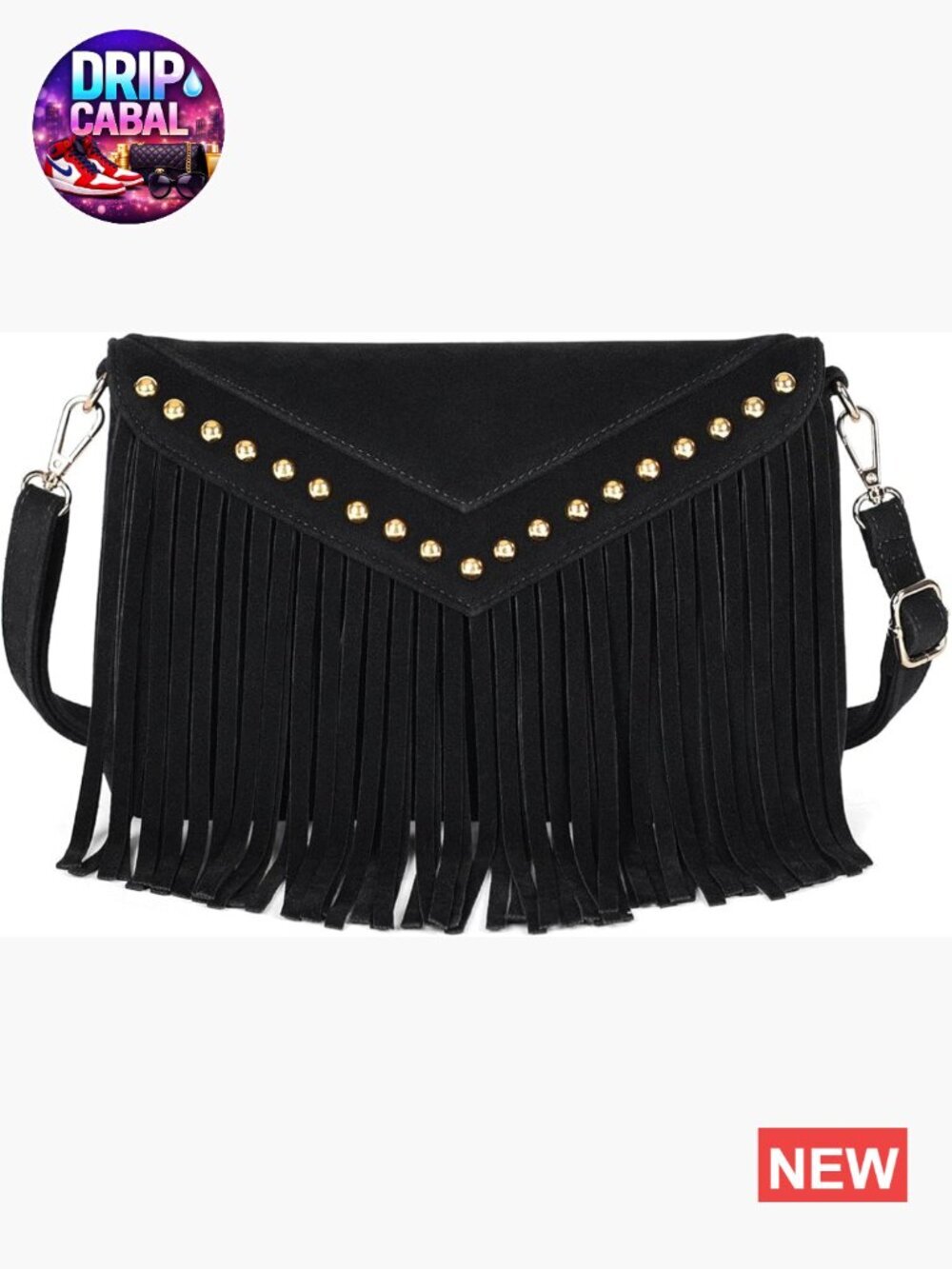 Boho Western Fringe Purse Double Velour Suede Crossbody Tassel Hobo Bag